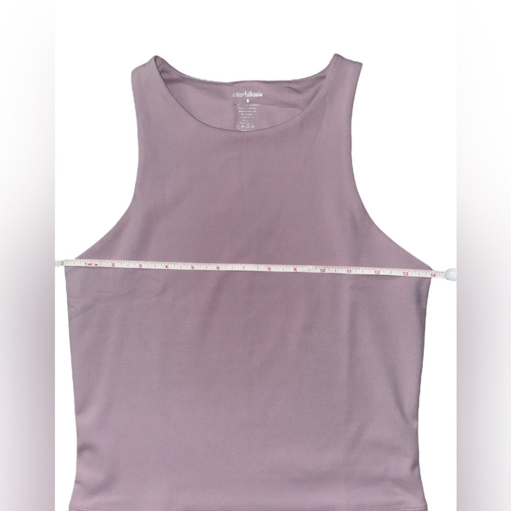 NWOT Colorfulkoala High Neck Contour Sleeveless Crop Double Lined Yoga S… - Picture 8 of 9